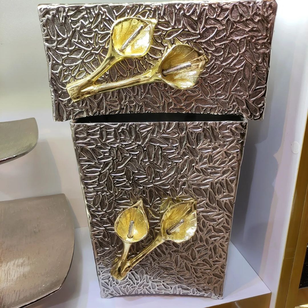 سطل و دستمال شیپور یا گل گلایل یا لیلیوم آلومینیومی