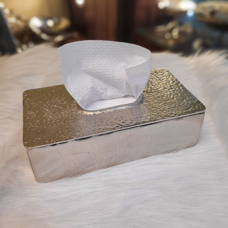جای دستمال کاغذی جنس آلومینیوم خالص ( 2 رنگ طلایی و نقره ای )