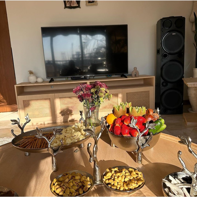ست سرویس پذیرایی 5 تکه پر طرفدار گلبرگ نقره ای