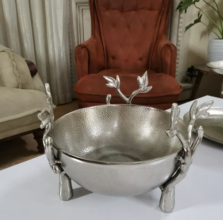 ست سرویس پذیرایی 5 تکه پر طرفدار گلبرگ نقره ای