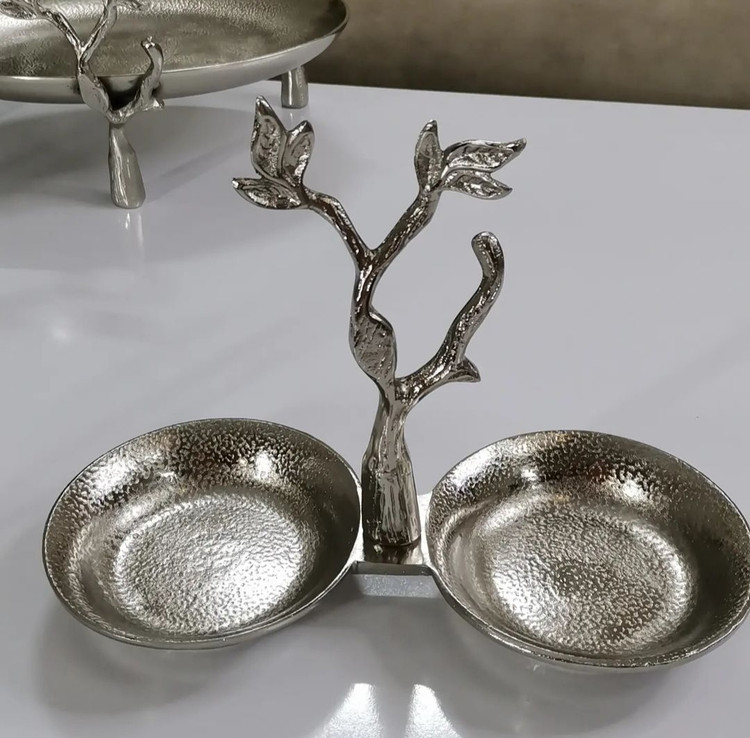 ست سرویس پذیرایی 5 تکه پر طرفدار گلبرگ نقره ای