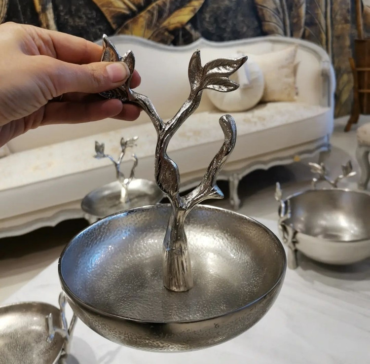 ست سرویس پذیرایی 5 تکه پر طرفدار گلبرگ نقره ای