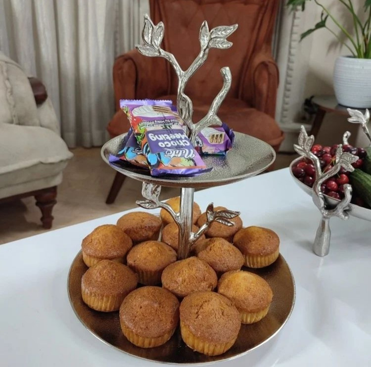 ست سرویس پذیرایی 5 تکه پر طرفدار گلبرگ نقره ای