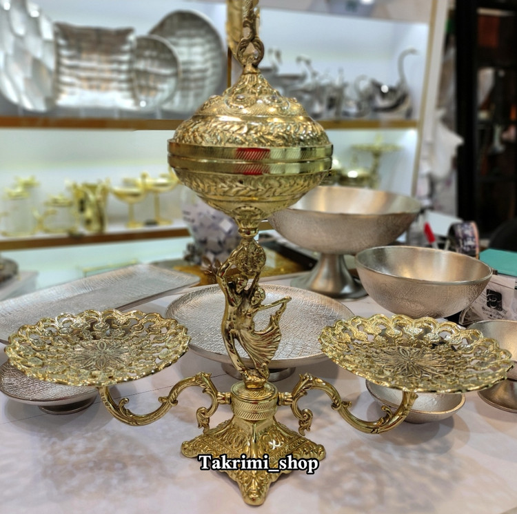 میکس شیرینی خوری و آجیل خوری عروس باله جنس آلومینیوم