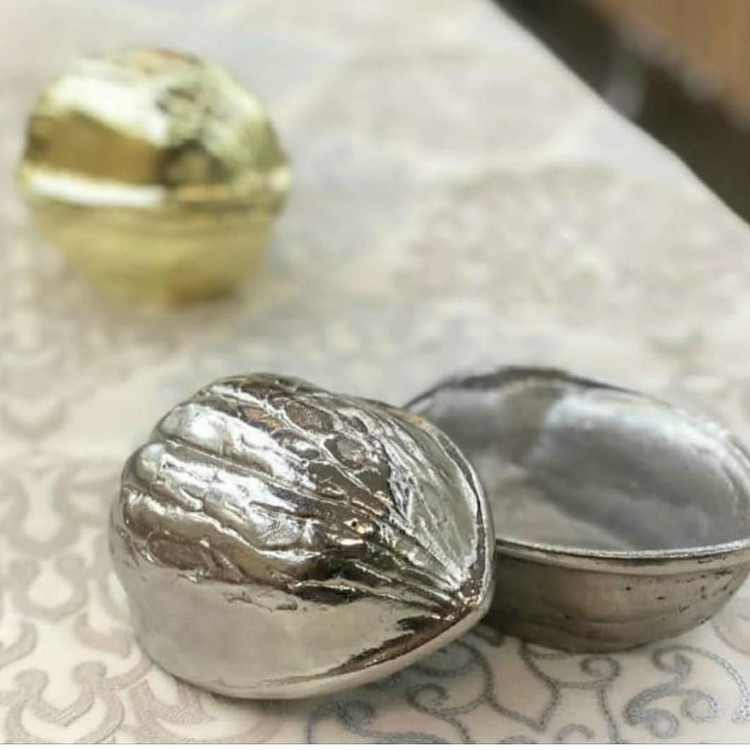 تنقلات خوری و گردو خوری مدل گردو و بادام زمینی ( 2 رنگ طلایی و نقره ای )