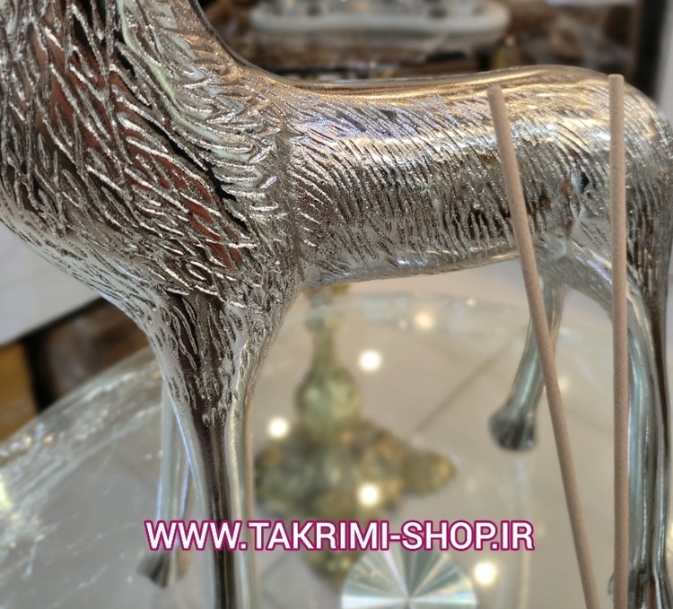 جا شمعی شمعدان 6 شعله گوزن طرح دار جنس اصلی بزرگ جنس آلومینیوم خالص ( 2 رنگ طلایی و نقره ای )