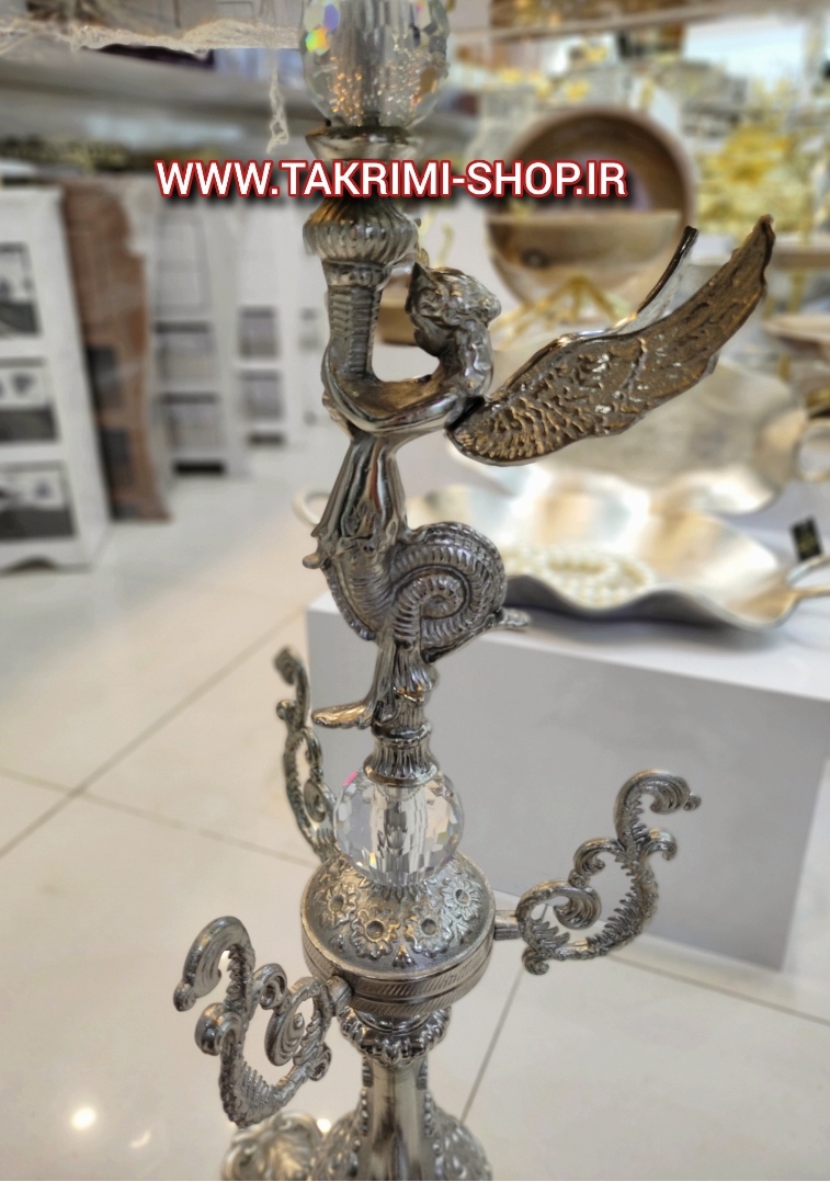میز خاطره کنار سالنی میز تلفن فرشته ملائکه ( نقره ای و طلایی )