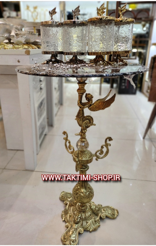 میز خاطره کنار سالنی میز تلفن فرشته ملائکه ( نقره ای و طلایی )