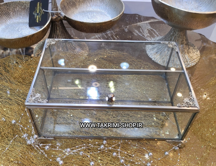 جای جا کاردی جا قاشقی جاکاردی جاقاشقی شیشه و برنجی استیل