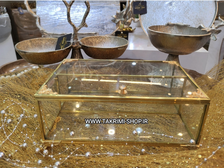 جای جا کاردی جا قاشقی جاکاردی جاقاشقی شیشه و برنجی استیل