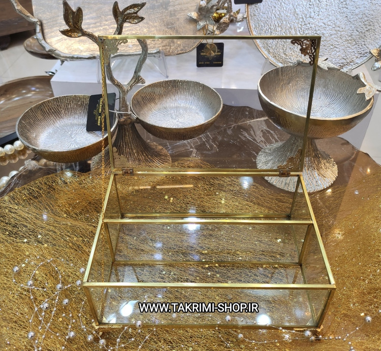 جای جا کاردی جا قاشقی جاکاردی جاقاشقی شیشه و برنجی استیل