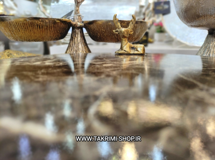 ظرف سرو شیرینی خوری میوه خوری گوزن دار ( فقط سایز کوچک موجود ، 2 رنگ )