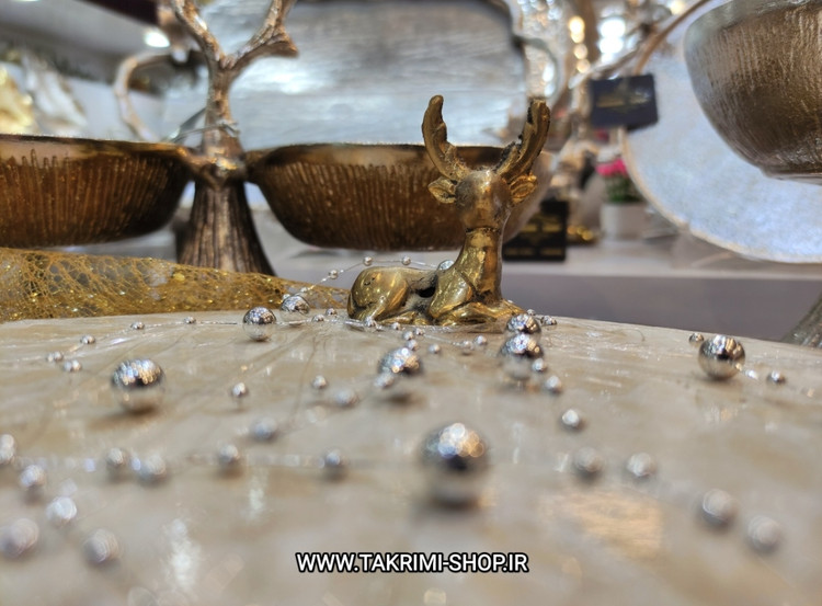 ظرف سرو شیرینی خوری میوه خوری گوزن دار ( فقط سایز کوچک موجود ، 2 رنگ )
