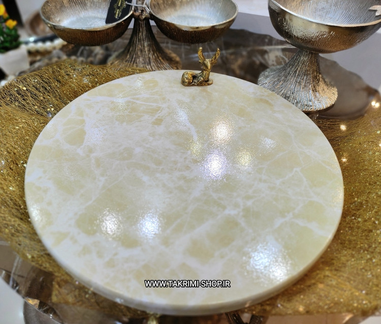 ظرف سرو شیرینی خوری میوه خوری گوزن دار ( فقط سایز کوچک موجود ، 2 رنگ )