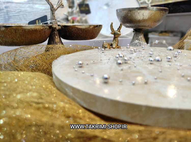 ظرف سرو شیرینی خوری میوه خوری گوزن دار ( فقط سایز کوچک موجود ، 2 رنگ )