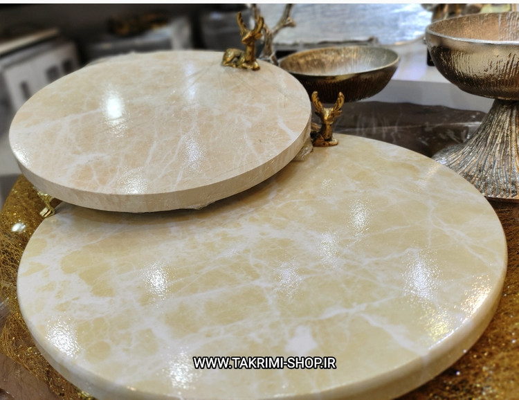 ظرف سرو شیرینی خوری میوه خوری گوزن دار ( فقط سایز کوچک موجود ، 2 رنگ )