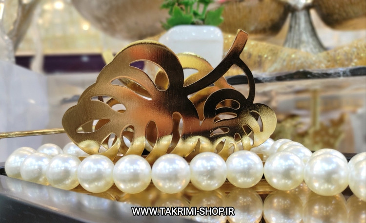 جا دستمال جادستمال جای دستمال کاغذی رومیزی فلزی طرح برگ انجیر ( 2 رنگ )