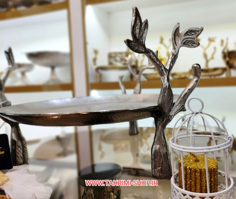 ظرف کاپ کیک یا شیرینی خوری 3 سه پایه گرد گلبرگ آلومینیوم خالص ( طلایی و نقره ای ) ( تکریمی شاپ )