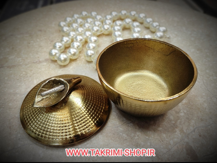 قندان قندون نقل خوری بدون پایه آلیاژی لیلیوم شیپور گلایل ( 2 رنگ طلایی و نقره ای )