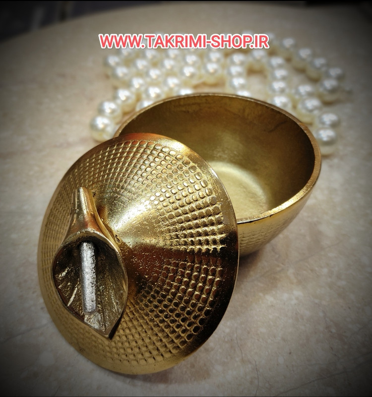 قندان قندون نقل خوری بدون پایه آلیاژی لیلیوم شیپور گلایل ( 2 رنگ طلایی و نقره ای )