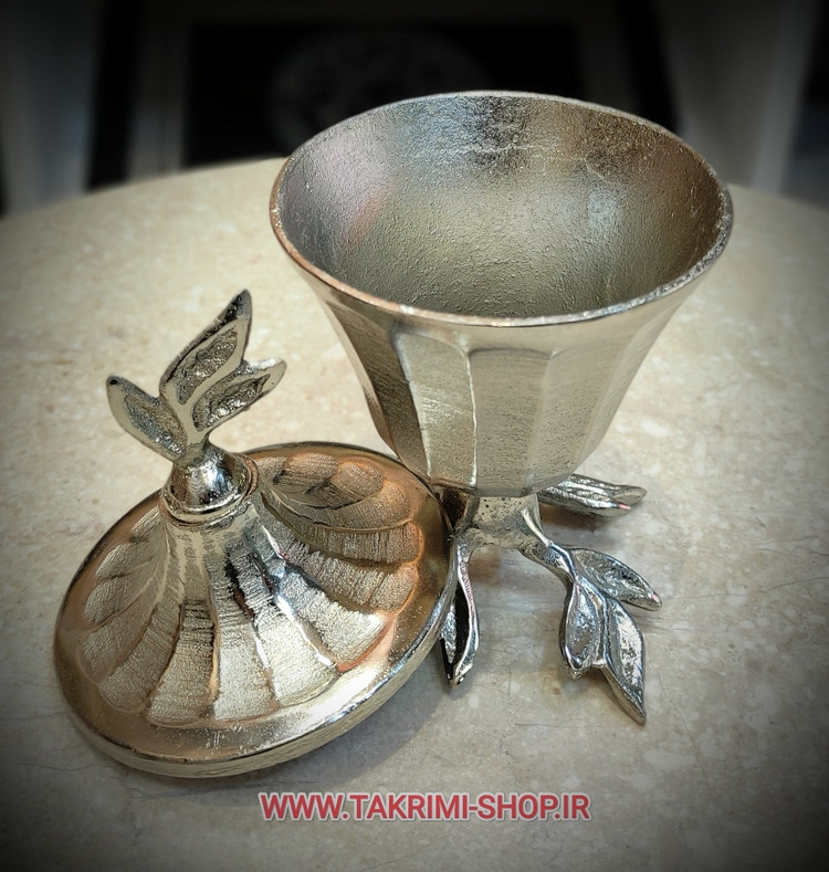 قندان قندون نقل خوری برگ گلبرگ آلومینیوم خالص ( موجود در 3 رنگ ) ( تکریمی شاپ )