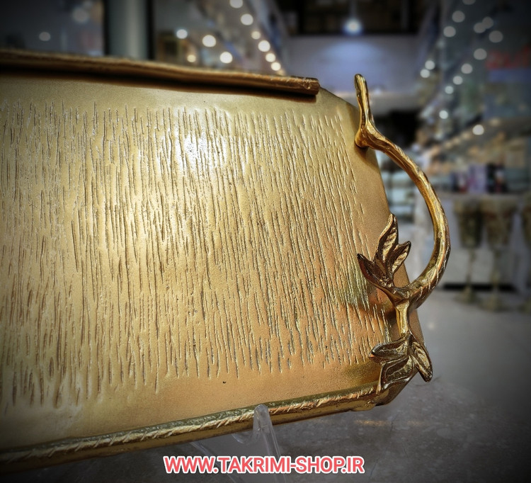 سینی برگ گلبرگ بزرگ آلومینیومی ضد خش نقره ای و طلایی ( تکریمی شاپ )