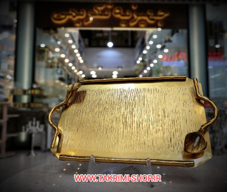 سینی گل لیلیوم شیپوری آلومینیوم خالص ضد آب بزرگ نقره ای و طلایی ( تکریمی شاپ )