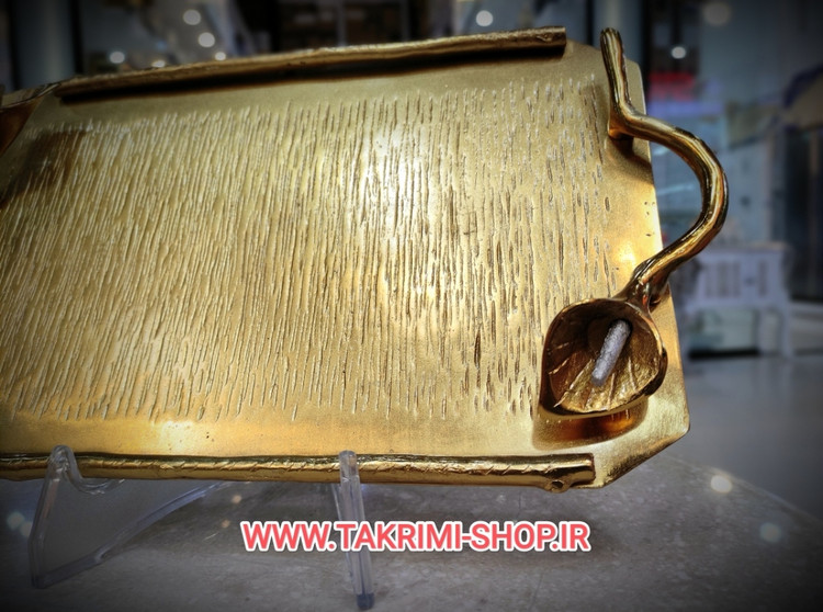 سینی گل لیلیوم شیپوری آلومینیوم خالص ضد آب بزرگ نقره ای و طلایی ( تکریمی شاپ )
