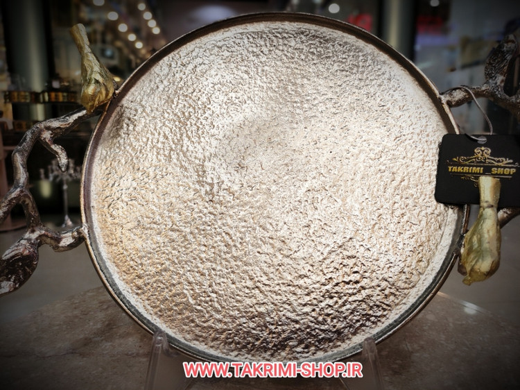 سینی گرد گنجشک جوجه پرنده نقره ای کروم آلومینیومی ( تولیدی تکریمی شاپ )