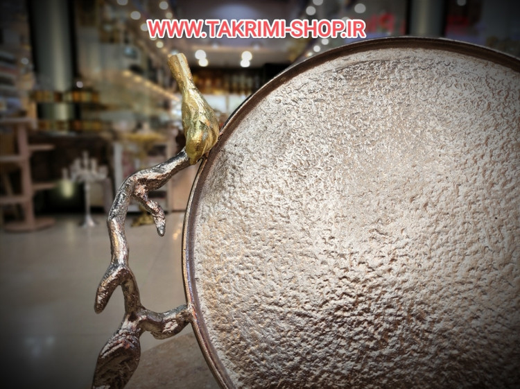 سینی گرد گنجشک جوجه پرنده نقره ای کروم آلومینیومی ( تولیدی تکریمی شاپ )