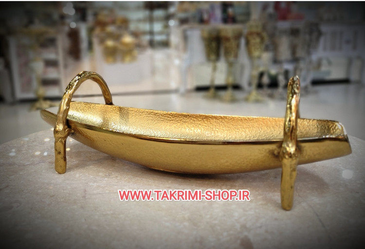 جا قاشقی جا کاردی جاقاشقی جاکاردی تخت خوابیده قایقی گلبرگ آلومینیومی طلایی و نقره ای ( تکریمی شاپ )