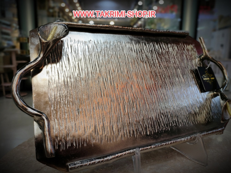 سینی گل لیلیوم شیپوری آلومینیوم خالص ضد آب بزرگ نقره ای و طلایی ( تکریمی شاپ )