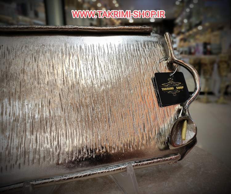 سینی گل لیلیوم شیپوری آلومینیوم خالص ضد آب بزرگ نقره ای و طلایی ( تکریمی شاپ )