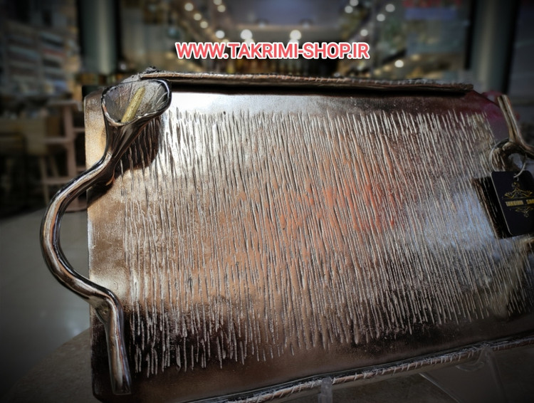 سینی گل لیلیوم شیپوری آلومینیوم خالص ضد آب بزرگ نقره ای و طلایی ( تکریمی شاپ )