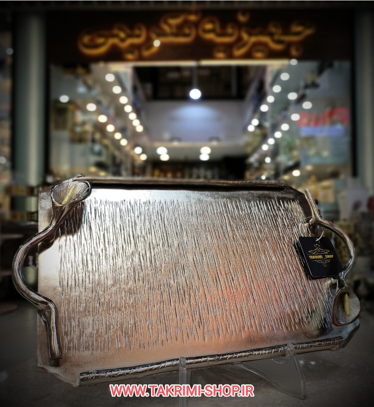 سینی گل لیلیوم شیپوری آلومینیوم خالص ضد آب بزرگ نقره ای و طلایی ( تکریمی شاپ )