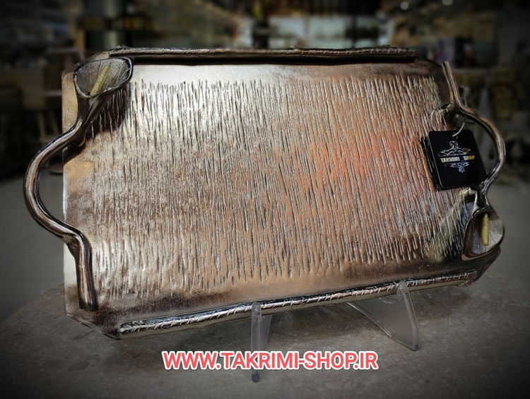 سینی گل لیلیوم شیپوری آلومینیوم خالص ضد آب بزرگ نقره ای و طلایی ( تکریمی شاپ )