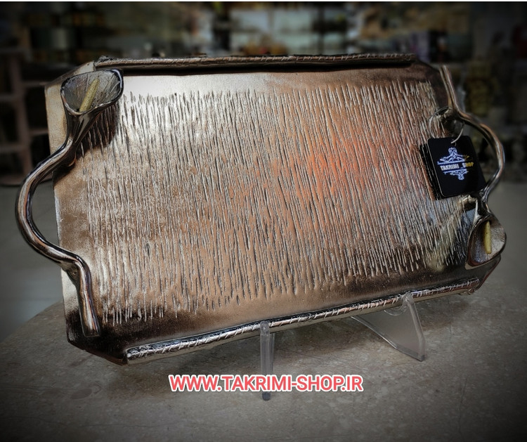 سینی گل لیلیوم شیپوری آلومینیوم خالص ضد آب بزرگ نقره ای و طلایی ( تکریمی شاپ )