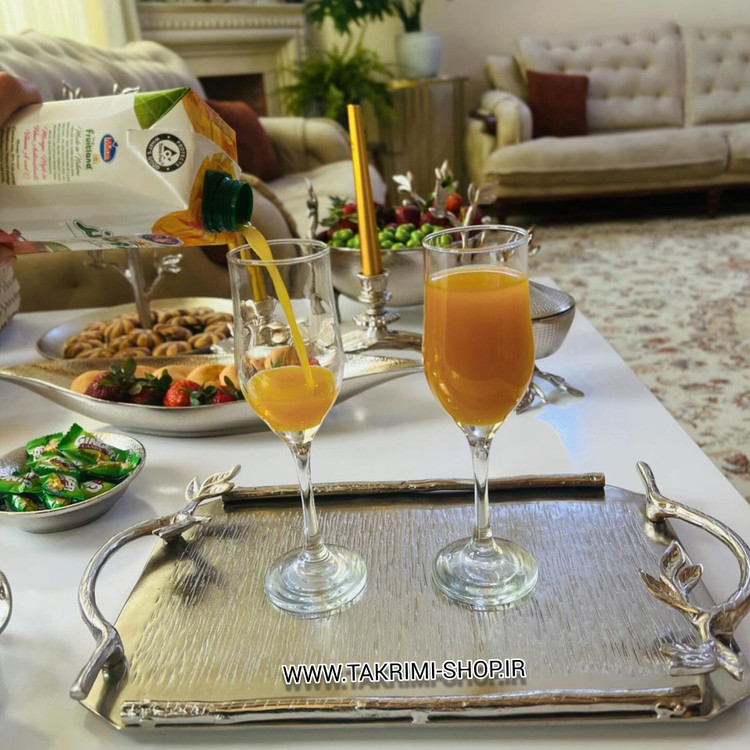 سینی برگ گلبرگ بزرگ آلومینیومی ضد خش نقره ای و طلایی ( تکریمی شاپ )