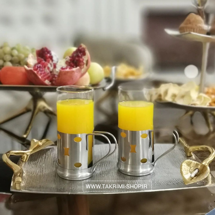 سینی یا شیرینی خوری بدون پایه گل لیلیوم یا شیپوری آلومینیومی ( تکریمی شاپ )