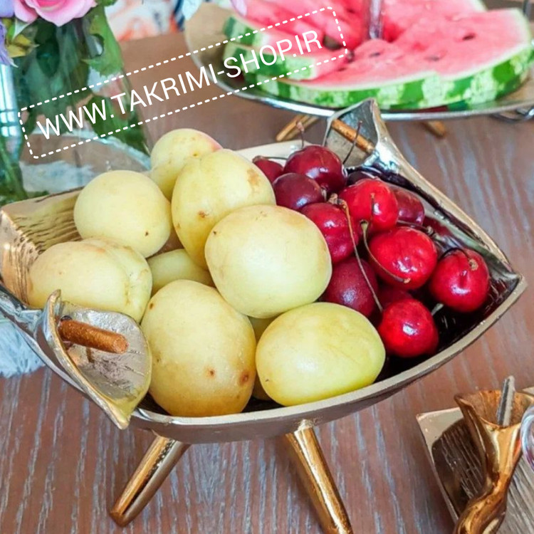 ظرف تنقلات خوری یا شکلات خوری یا آجیل خوری سایز کوچک گل لیلیوم شیپوری آلومینیومی ( تکریمی شاپ )