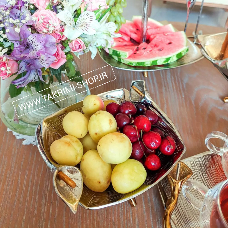 ظرف تنقلات خوری یا شکلات خوری یا آجیل خوری سایز کوچک گل لیلیوم شیپوری آلومینیومی ( تکریمی شاپ )