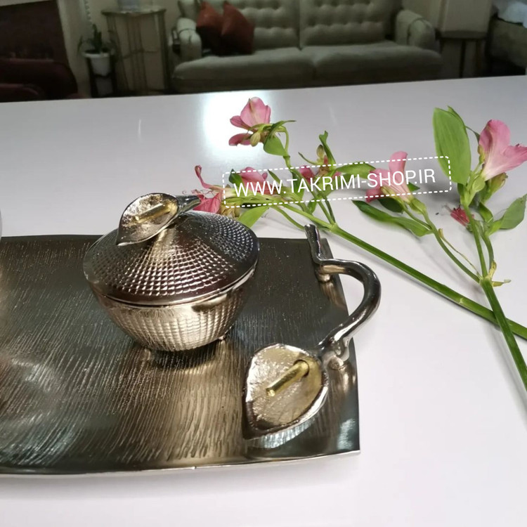 سینی گل شیپوری لیلیوم آلومینیومی ( تولیدی تکریمی شاپ )