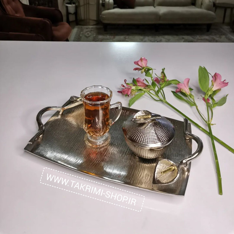 سینی گل شیپوری لیلیوم آلومینیومی ( تولیدی تکریمی شاپ )