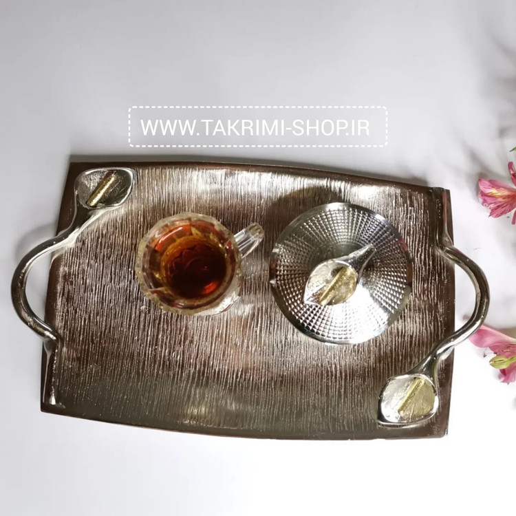 قندان قندون نقل خوری بدون پایه آلیاژی لیلیوم شیپور گلایل ( 2 رنگ طلایی و نقره ای )
