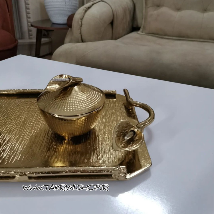 قندان قندون نقل خوری بدون پایه آلیاژی لیلیوم شیپور گلایل ( 2 رنگ طلایی و نقره ای )