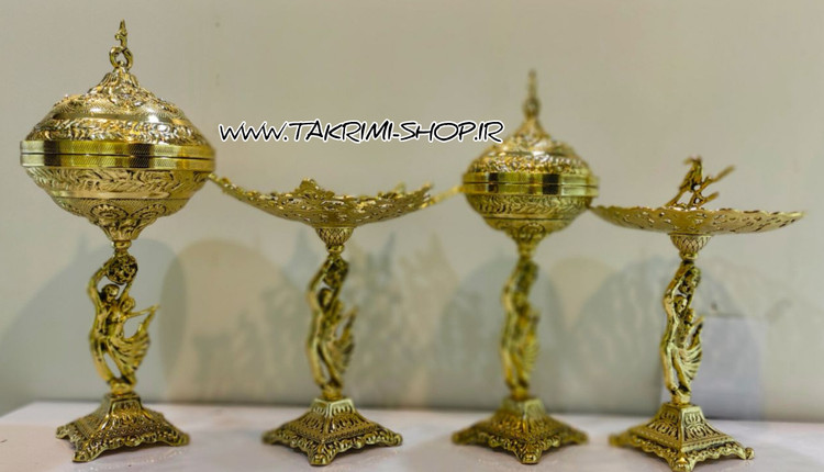 ست سرویس پذیرایی 4 پارچه تکه عروس و داماد رقص باله آلومینیوم خالص ( تکریمی شاپ )