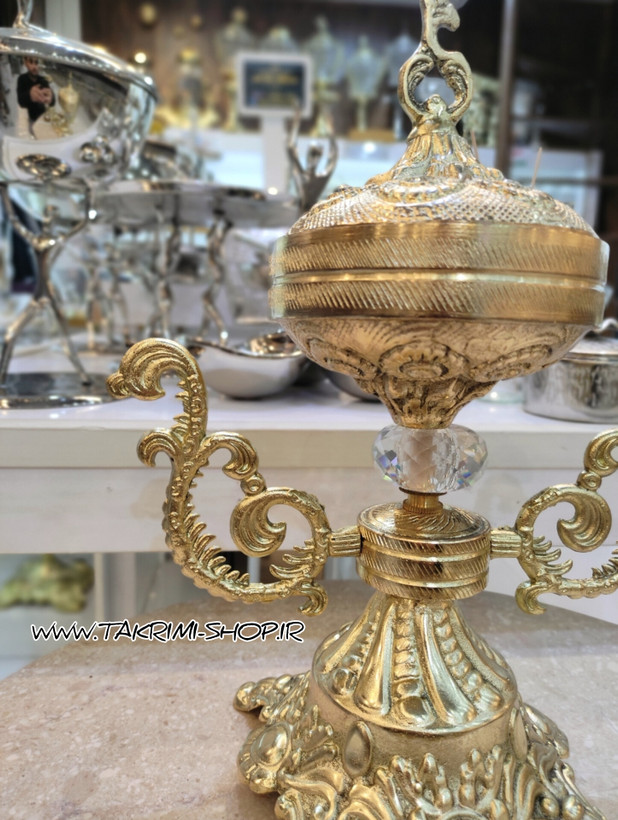 شکلات خوری ( سایز کوچک ) دسته دار سلطنتی با پایه بزرگ آلیاژی آلومینیومی