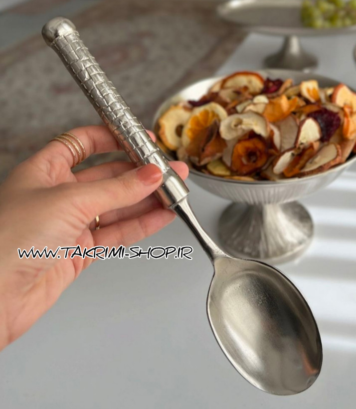 قاشق آجیل مدل چرمی چکشی پوست ماری آلومینیومی ( تکریمی شاپ )