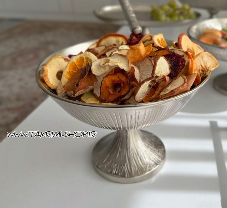 ظرف کاسه آجیل خوری یا تنقلات خوری مدل چرمی پوست ماری آلومینیومی ( تکریمی شاپ )