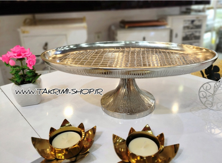 ظرف شیرینی خوری بیضی مدل چرمی پوست ماری آلومینیومی ( تکریمی شاپ )
